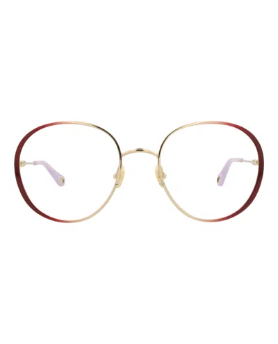 Chloé Round-frame Metal Optical Frames In Gold
