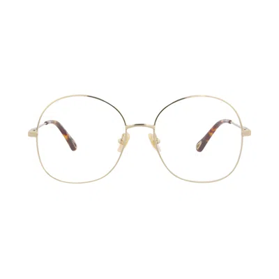 Pre-owned Chloé Round-frame Metal Optical Frames 'gold/transparent' | Women's Size Onesize