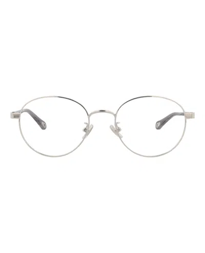 Chloé Round-frame Metal Optical Frames In Silver