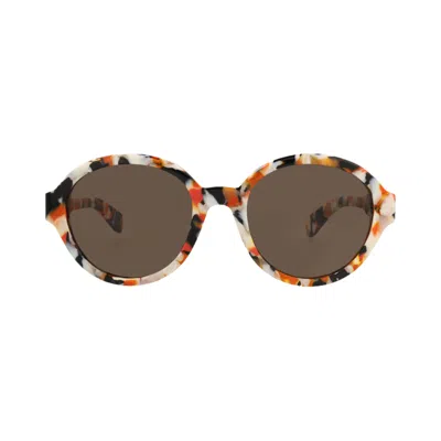 Pre-owned Chloé Round-frame Recycled Acetate Sunglasses 'orange/brown' | Women's Size Onesize