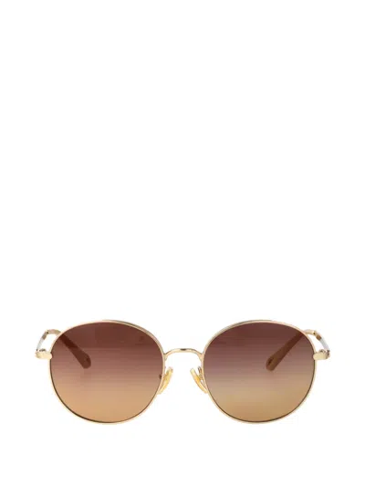 Chloé Round-frame Sunglasses In Gold