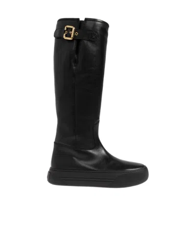 Chloé Round-toe Boots In Black