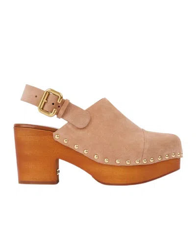 Chloé Round-toe High-heeled Sandals In Brown