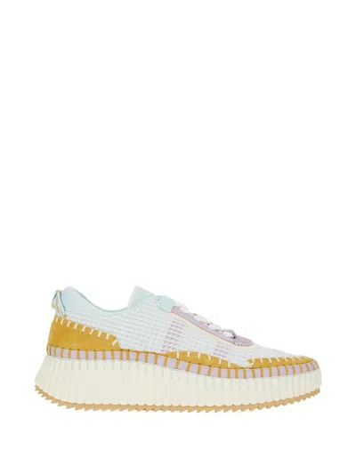 Chloé Round-toe Lace-up Sneakers For Women In Multi