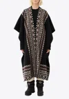 Chloé Ruana Wool-blend Cape In Black