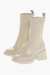 Chloé Rubber Betty Booties With Inner Zip 7cm In White
