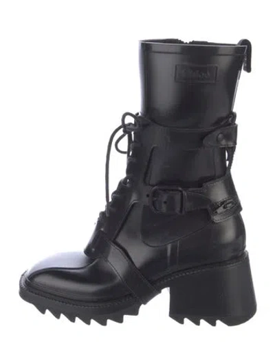 Pre-owned Chloé Rubber Boots In Black