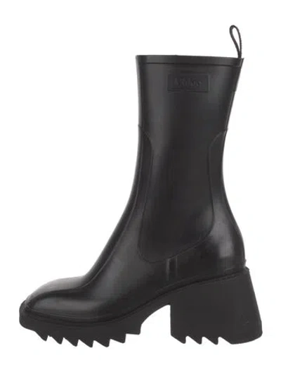 Pre-owned Chloé Rubber Boots In Black