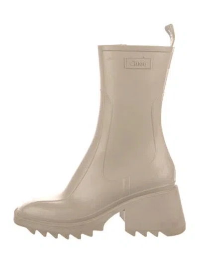 Pre-owned Chloé Rubber Boots In Neutral