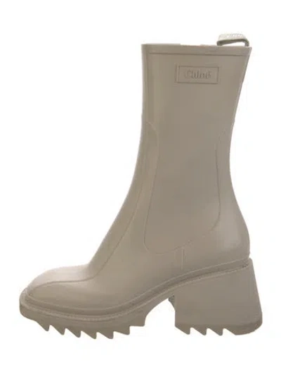 Pre-owned Chloé Rubber Boots In Neutrals
