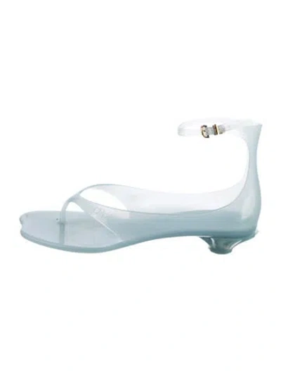 Pre-owned Chloé Rubber Cutout Accent Sandals In Blue