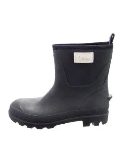 Pre-owned Chloé Babies' Rubber Flat Boot In Blue