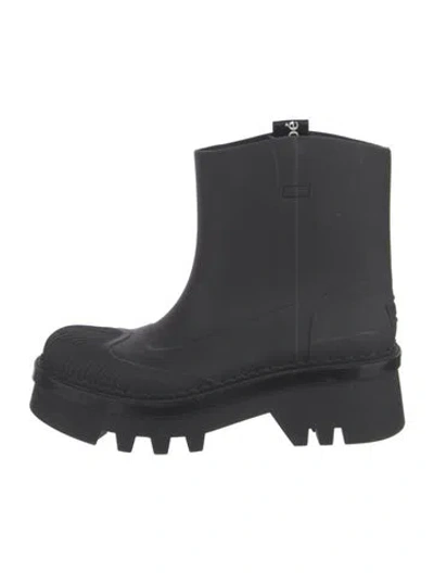 Pre-owned Chloé Rubber Rain Boots In Black