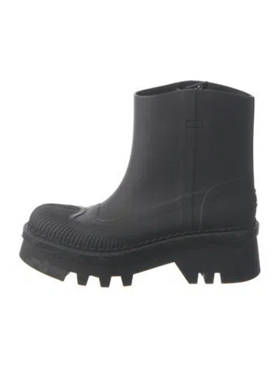 Pre-owned Chloé Rubber Rain Boots In Black