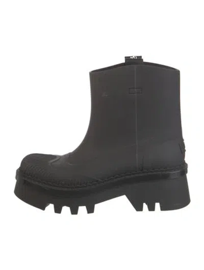 Pre-owned Chloé Rubber Rain Boots In Black