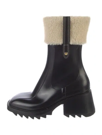 Pre-owned Chloé Rubber Rain Boots In Black