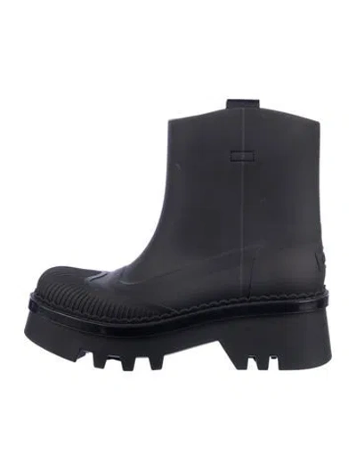 Pre-owned Chloé Rubber Rain Boots In Black