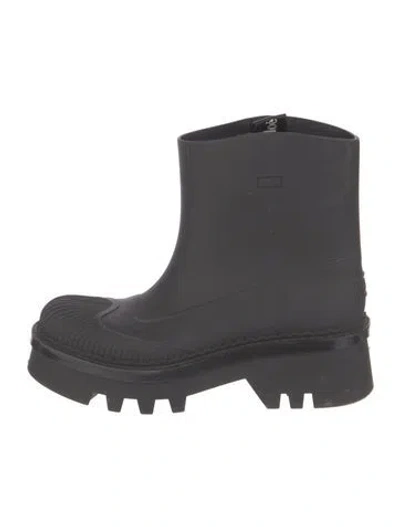Pre-owned Chloé Rubber Rain Boots In Black