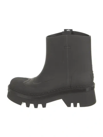 Pre-owned Chloé Rubber Rain Boots In Black