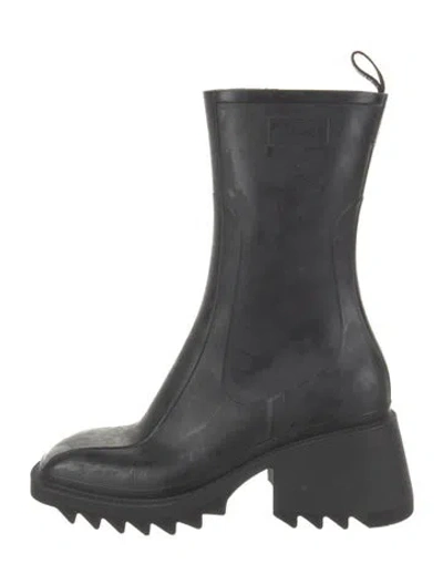 Pre-owned Chloé Rubber Rain Boots In Black