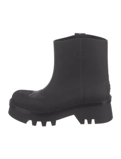 Pre-owned Chloé Rubber Rain Boots In Black