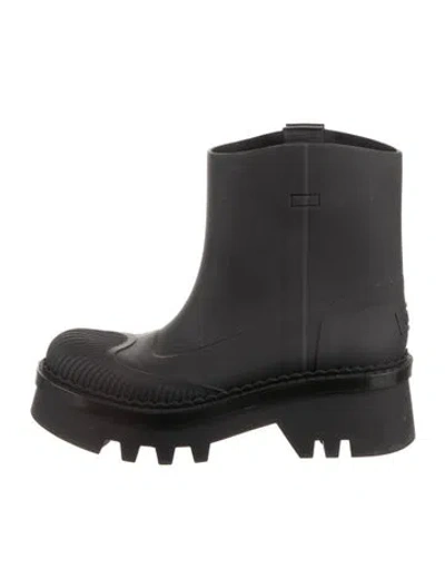 Pre-owned Chloé Rubber Rain Boots In Blue