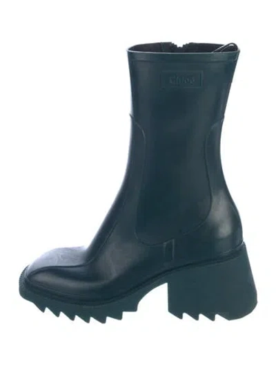 Pre-owned Chloé Rubber Rain Boots In Blue