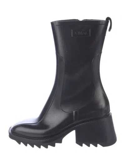 Pre-owned Chloé Rubber Rain Boots In Blue