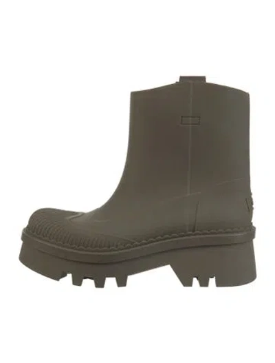 Pre-owned Chloé Rubber Rain Boots In Brown