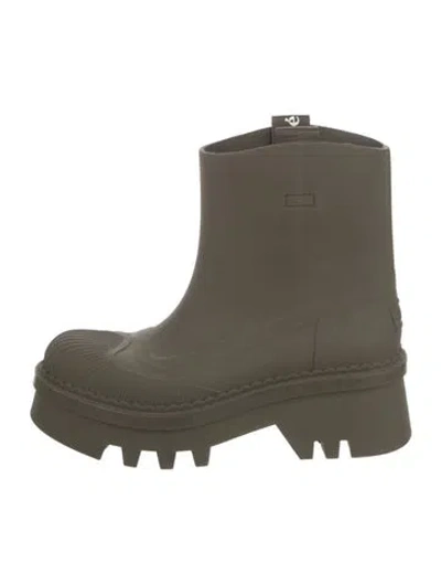 Pre-owned Chloé Rubber Rain Boots In Brown