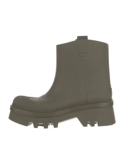 Pre-owned Chloé Rubber Rain Boots In Brown