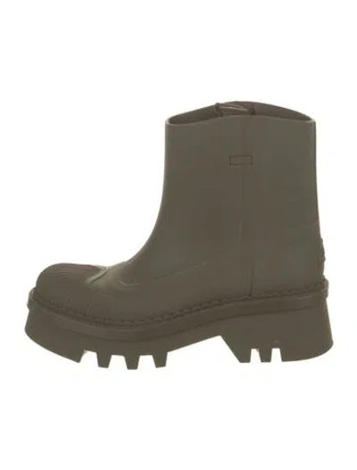 Pre-owned Chloé Rubber Rain Boots In Green