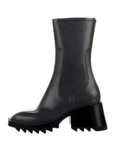 Pre-owned Chloé Rubber Rain Boots In Green