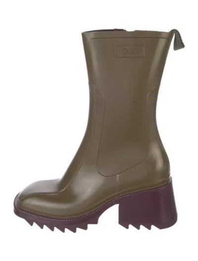 Pre-owned Chloé Rubber Rain Boots In Multi