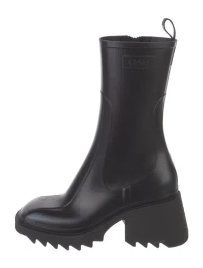 Pre-owned Chloé Rubber Rain Boots W/ Tags In Black