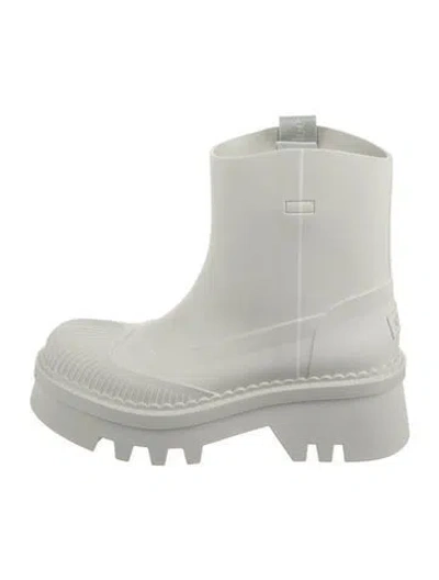 Pre-owned Chloé Rubber Rain Boots In White