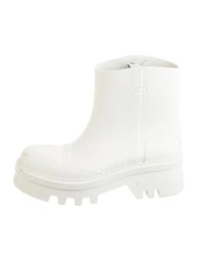 Pre-owned Chloé Rubber Rain Boots In White