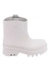 Chloé Chunky Sole Ankle Rainboots With Side Fabric In Blanco