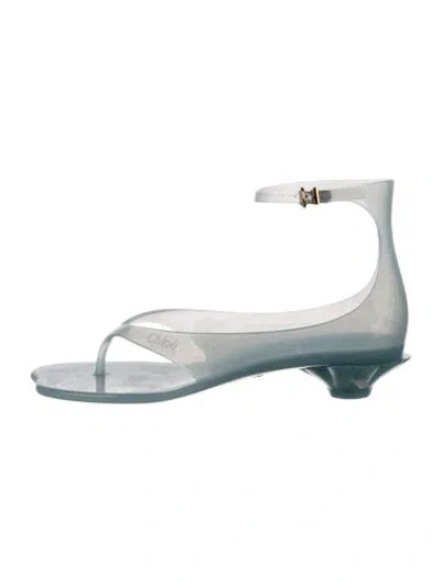 Pre-owned Chloé Rubber Sandals In Silver