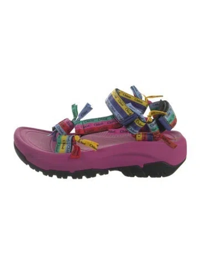 Pre-owned Chloé Rubber Slingback Sandals In Pink