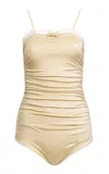Chloé Ruched Bodysuit In Neutral