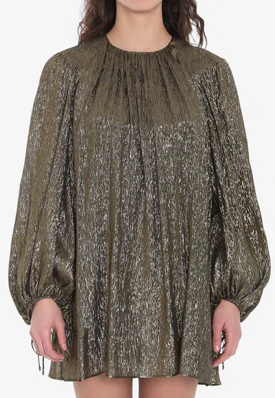 CHLOÉ RUCHED LUREX MINI DRESS