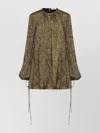 Chloé Lamé Silk Blend Mini Dress