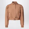 Chloé Ruched Short Cotton Poplin Jacket In Reef Shell In Multi