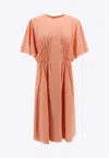 Chloé Silk Dress With Frontal Drapery In Pink