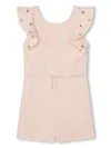 Chloé Ruffle-cuffs Organic Cotton Playsuit In Pink