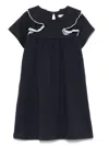 Chloé Ruffle-detail Cotton Dress In Blue