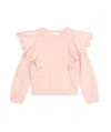 Chloé Ruffle-detail Cotton Sweatshirt In Nude