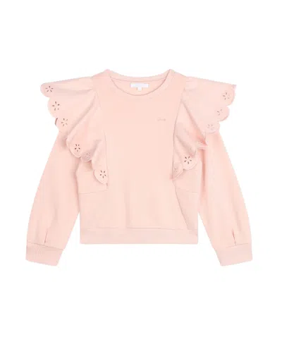 CHLOÉ RUFFLE-DETAIL COTTON SWEATSHIRT