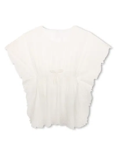 CHLOÉ RUFFLE-DETAILING ORGANIC COTTON DRESS